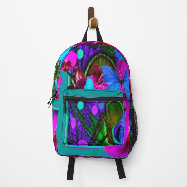 Item preview, PURPLE ORCHIDS BLUE BUTTERFLIES TEAL TROPICAL ART designed and sold by sharlesart.