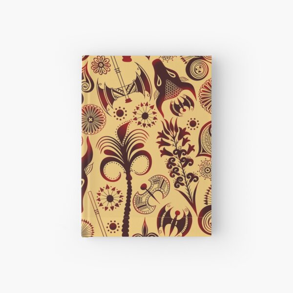 Minoan Floral Style Pottery Pattern Hardcover Journal