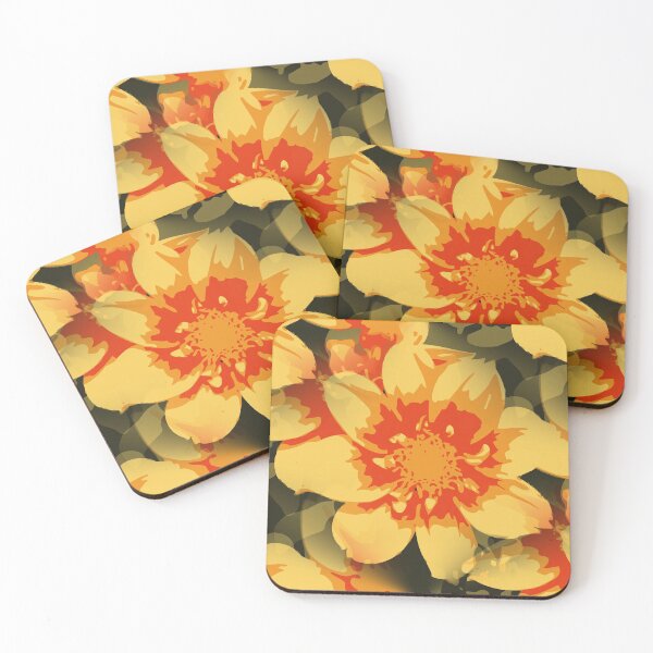 Item preview, Red and yellow dahlias designed and sold by aapshop.