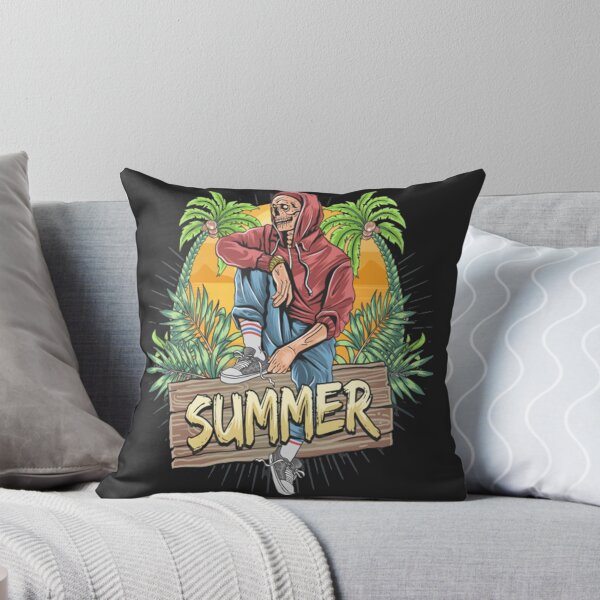 Item preview, Summer stylish illustration with tropical trees and zombie man designed and sold by MomoDesigners.