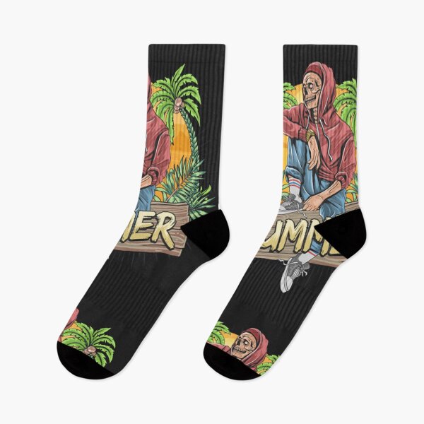 Item preview, Summer stylish illustration with tropical trees and zombie man designed and sold by MomoDesigners.