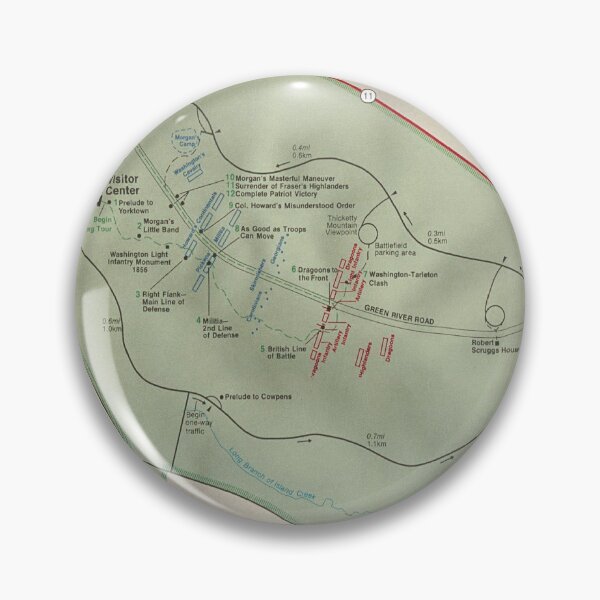 Item preview, Cowpens National Battlefield Map (1990) Vintage South Carolina Revolutionary War Battle Atlas designed and sold by BravuraMedia.