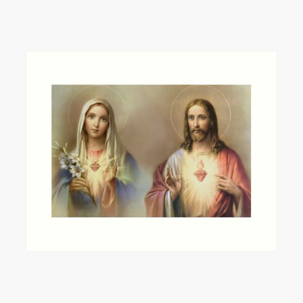 Item preview, Sacred Heart Jesus Immaculate Mary Religious designed and sold by MichaelNoblem.