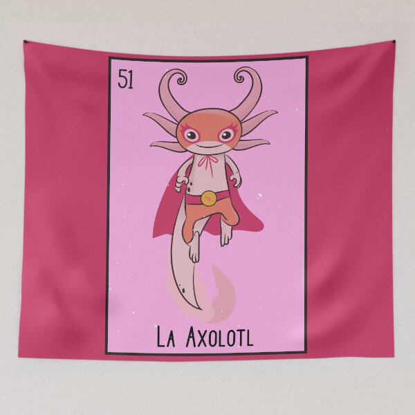 Item preview, La Axolotl // Mexican Luchador Loteria Card designed and sold by SLAG-Creative.