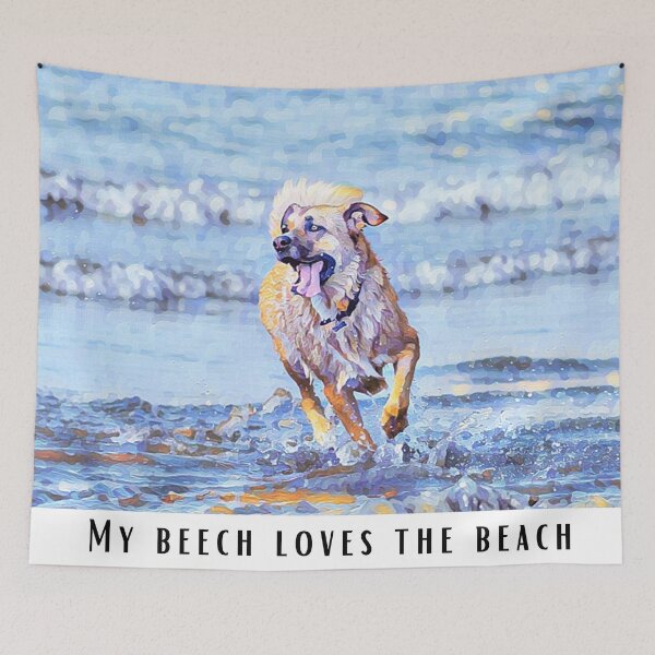 Item preview, Copy of My Beech Loves the Beach Yellow Lab Curr Funny Abstract Dog Meme designed and sold by PeriodicLabel.
