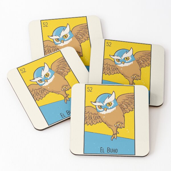 Item preview, El Buho // Mexican Luchador Owl Loteria Card designed and sold by SLAG-Creative.