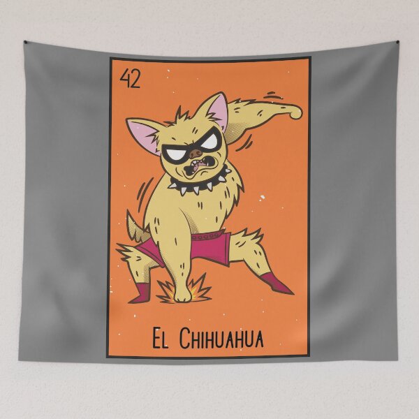 Item preview, El Chihuahua // Mexican Luchador Loteria Card designed and sold by SLAG-Creative.