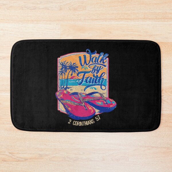 Item preview, Walk by Faith Flip Flop 2 Corinthians 5:7 Christian Verse designed and sold by Dressed For  Duty.
