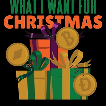 Imagen de la obra What I Want For Christmas Is Crypto Dogecoin ETH Bitcoin Gear de DynamicDesign
