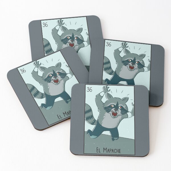 Item preview, El Mapache // Mexican Luchador Loteria Card designed and sold by SLAG-Creative.