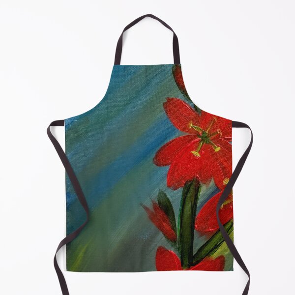 Item preview, Red lillys growing wild in a field designed and sold by kkartwork.