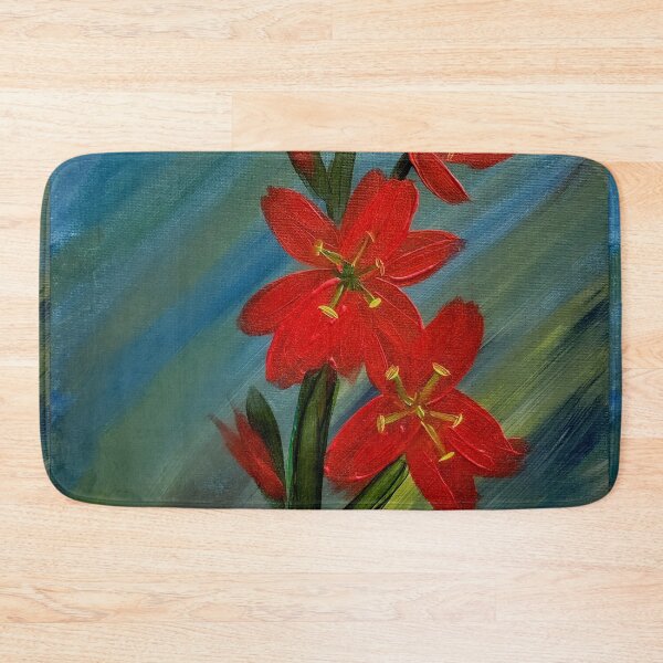 Item preview, Red lillys growing wild in a field designed and sold by kkartwork.