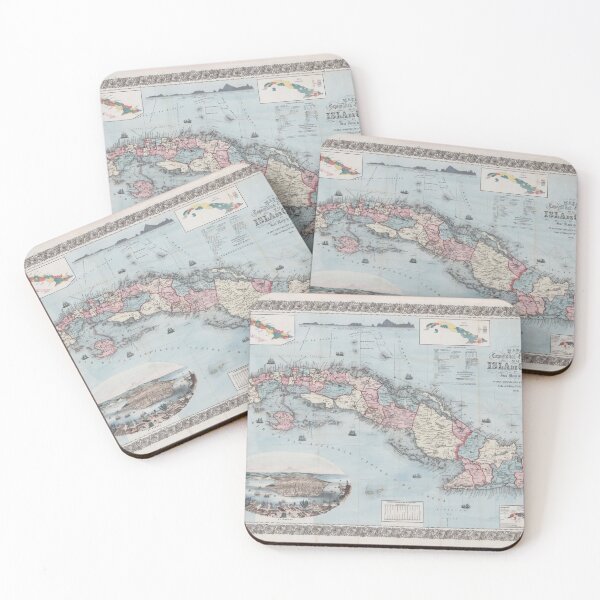 Item preview, Old Cuba Map (1868) Vintage Cuban Island Atlas designed and sold by BravuraMedia.