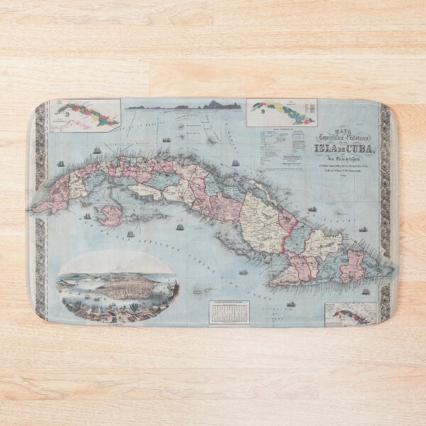 Item preview, Old Cuba Map (1868) Vintage Cuban Island Atlas designed and sold by BravuraMedia.