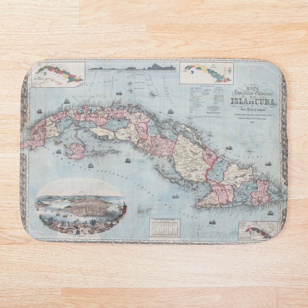 Old Cuba Map (1868) Vintage Cuban Island Atlas