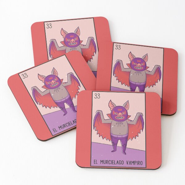 Item preview, El Murciélago Vampiro // Mexican Luchador Vampire Bat Loteria Card designed and sold by SLAG-Creative.