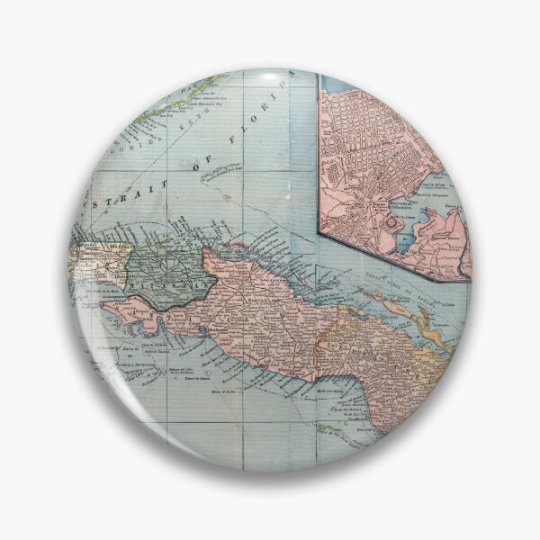 Item preview, Old Cuba Map (1899) Vintage Cuban Isle Atlas designed and sold by BravuraMedia.