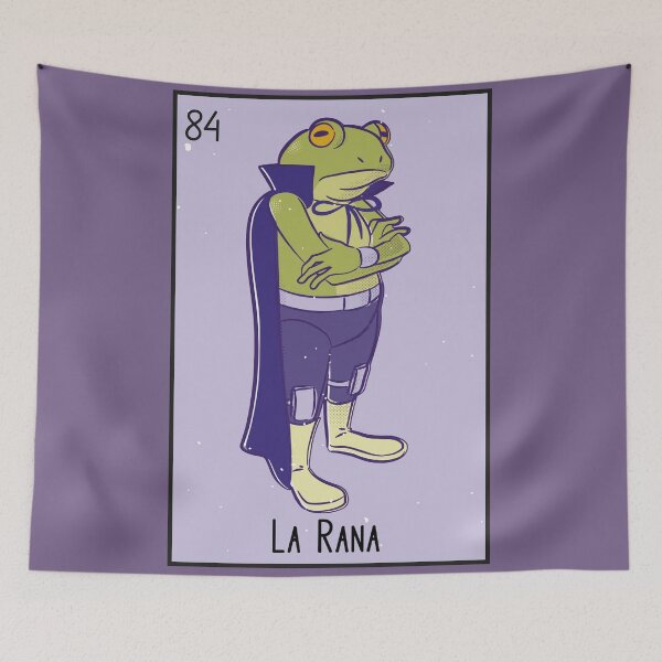 Item preview, La Rana // Mexican Luchador Frog Loteria Card designed and sold by SLAG-Creative.