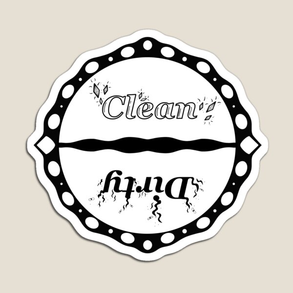 Dirty and Clean Labels for Dishwasher Magnet for Sale by KTSubz