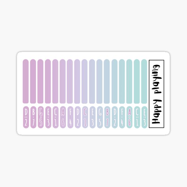 17 Key Kalimba Tine soft pink blue green gradient Sticker for Sale by SleepyKalimba |