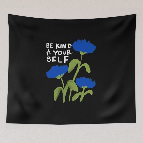 Item preview, Be Kind To Yourself - Inspirational Quote - Blue Floral - Morgan Harper Nichols designed and sold by morgansgoods.