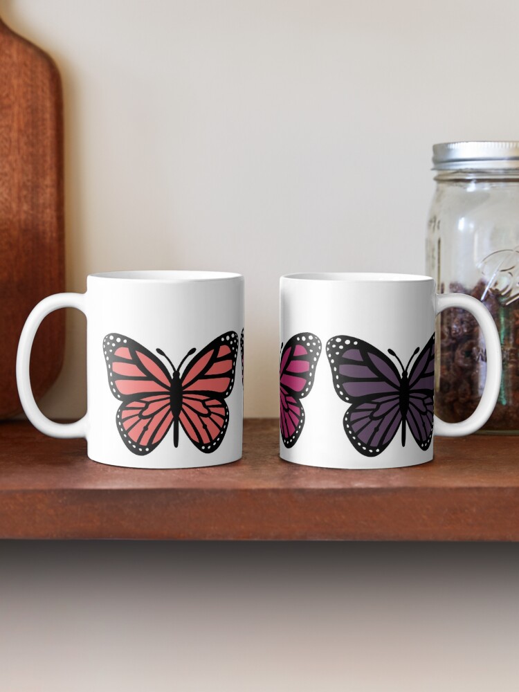 Simple Cute Pink and Red Butterfly - Preppy Aesthetic Coffee Mug