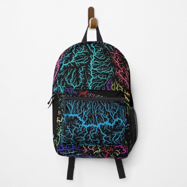 Item preview, Papua New Guinea River Basin Map in Rainbow Colours with Black Background designed and sold by GrasshopperGeo.