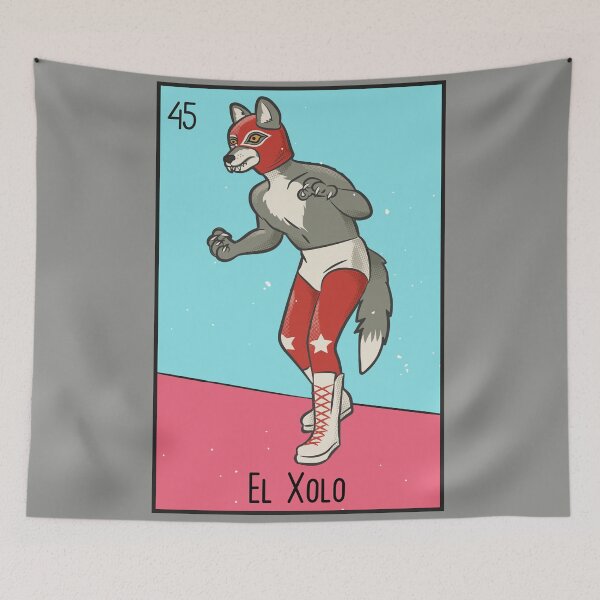 Item preview, El Xolo // Mexican Luchador Dog Loteria Card designed and sold by SLAG-Creative.