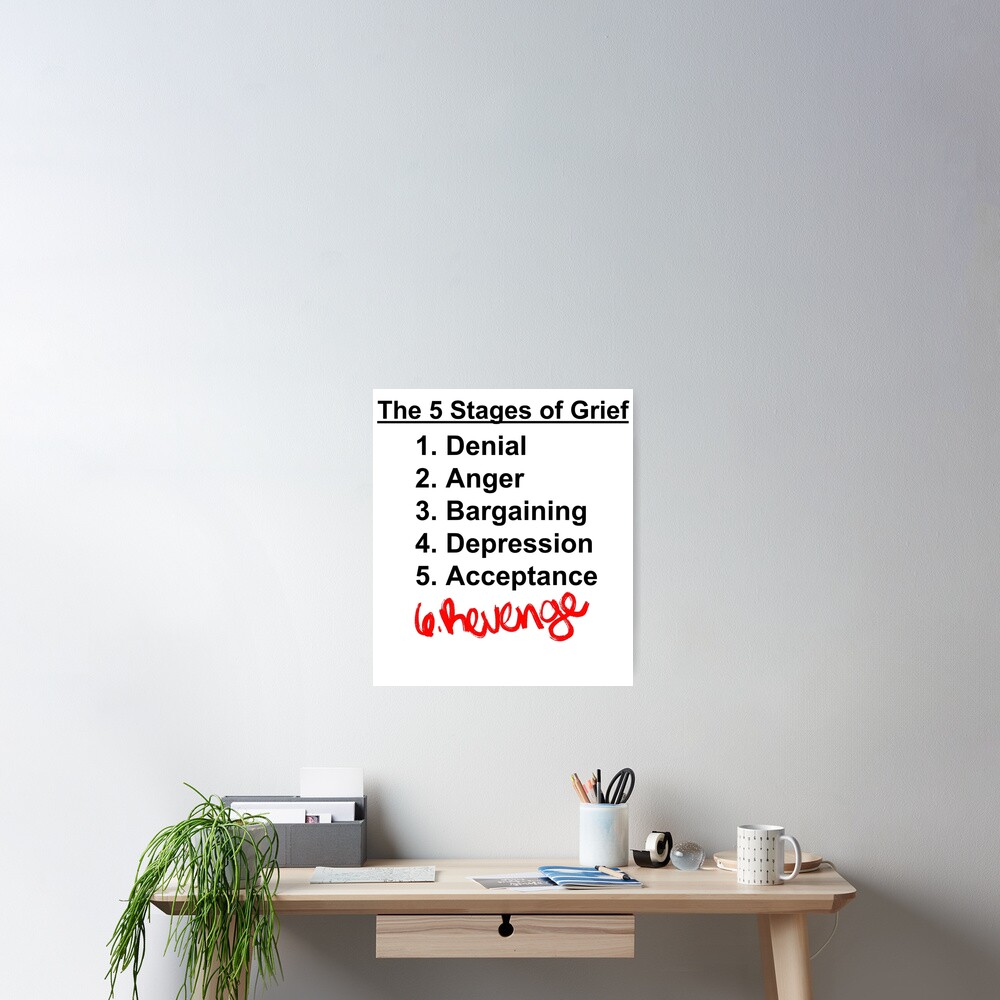 cruella-5-stages-of-grief-poster-for-sale-by-sierasart-redbubble