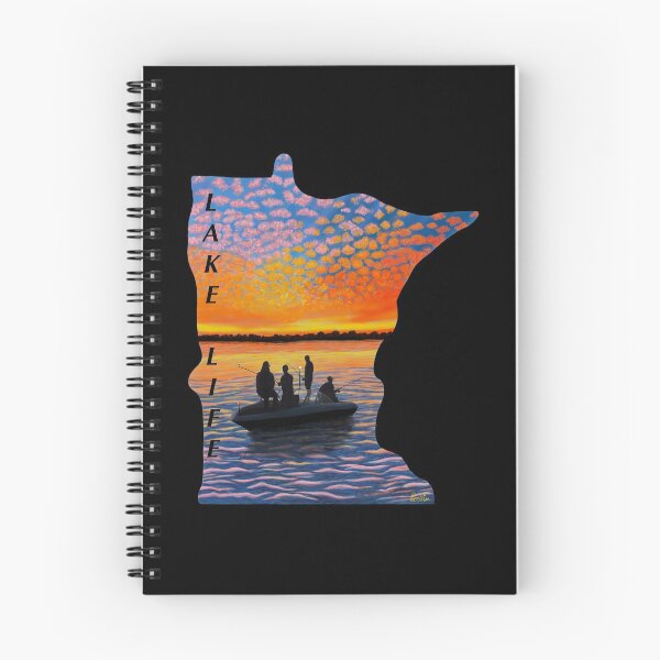 Item preview, Lake Life Minnesota Silhouette - black background designed and sold by EcoElsa.