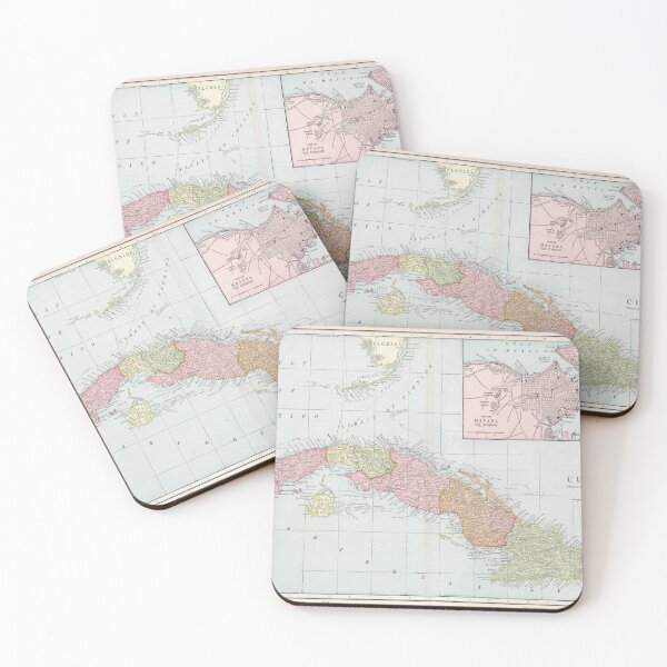 Item preview, Old Cuba Map (1901) Vintage Cuban Island Atlas designed and sold by BravuraMedia.