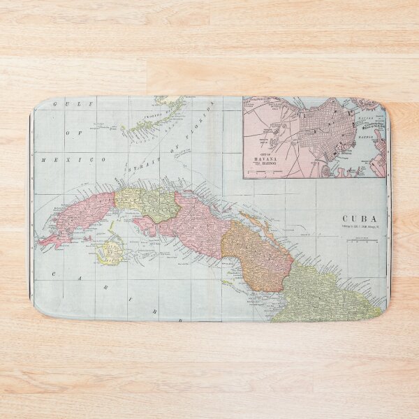 Item preview, Old Cuba Map (1901) Vintage Cuban Island Atlas designed and sold by BravuraMedia.
