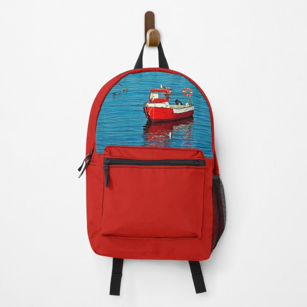 Item preview, Seagulls Fishing Anchored Red Boat Sea Seascape designed and sold by worldways.