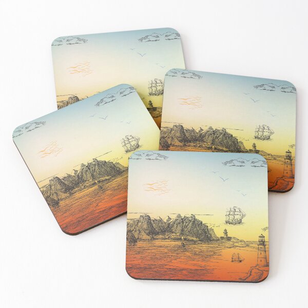 Item preview, ancient sea view with colorful background designed and sold by MIRORA.