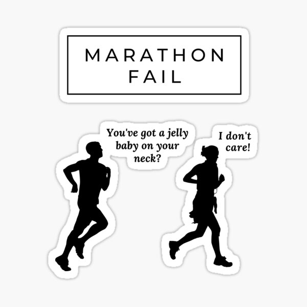 great marathon fail shirt Sticker