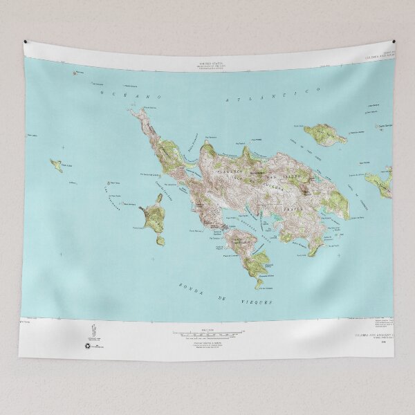 Item preview, Old Culebra Puerto Rico Map (1948) Vintage La Isla Chiquita Atlas designed and sold by BravuraMedia.