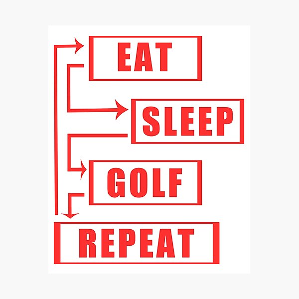 Item preview, Eat Sleep Golf Repeat designed and sold by teledesign.