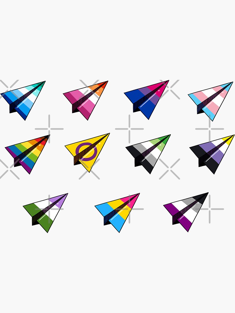 Thumbnail 3 of 3, Sticker, LGBTQ+ Paper Plane Pack designed and sold by Lexaachan.