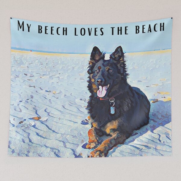 Item preview, Copy of My Beech Loves the Beach German Shepherd Funny Abstract Dog Meme designed and sold by PeriodicLabel.