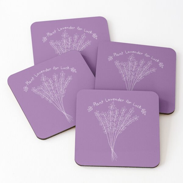 Item preview, Plant Lavender for Luck - white - dark lilac background designed and sold by EcoElsa.