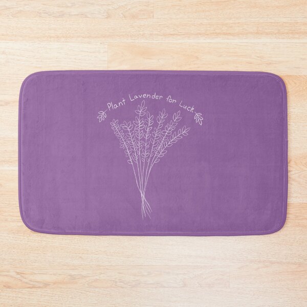 Item preview, Plant Lavender for Luck - white - dark lilac background designed and sold by EcoElsa.