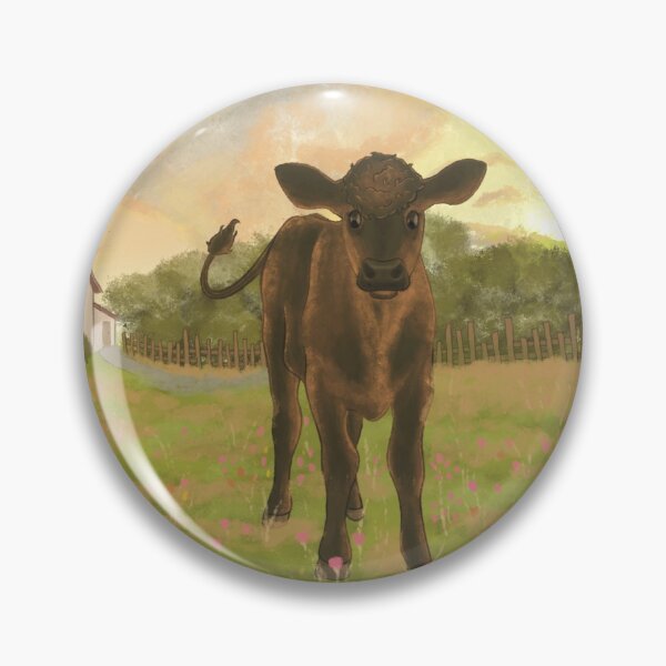 Item preview, Cute baby cow in flower pastureland designed and sold by LaGode.