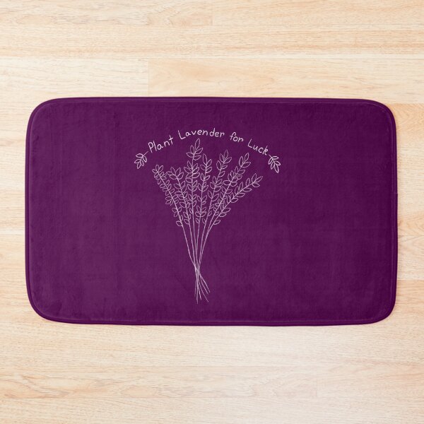 Item preview, Plant Lavender for Luck - white - dark plum background designed and sold by EcoElsa.