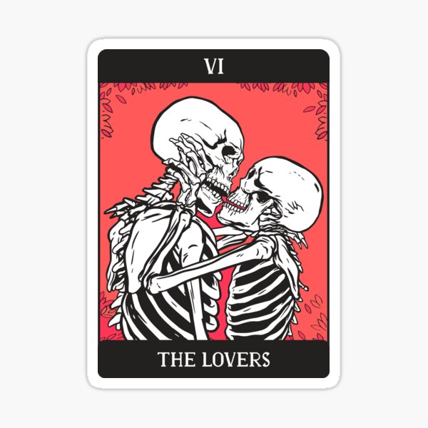 Tarrot / Card / Lovers / Goth / Horror / Skeleton / Needle Minder