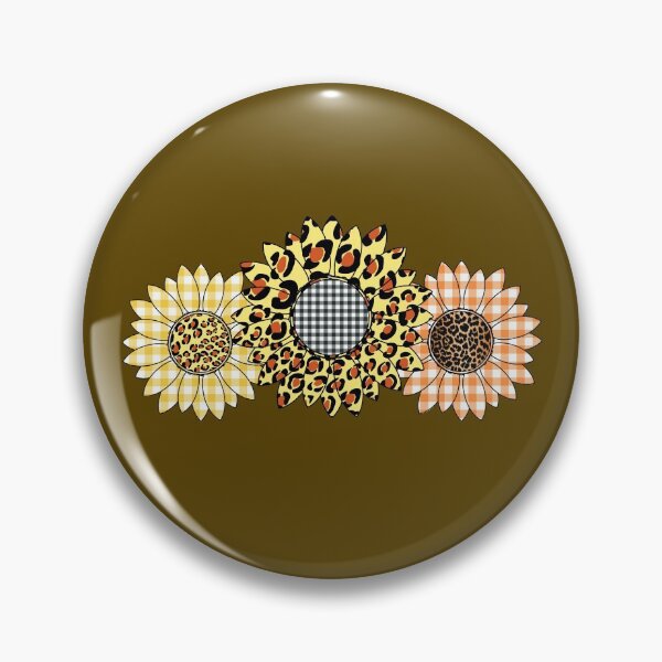 Item preview, 3 Sunflowers with Leopard and Yellow Gingham Plaid Harvest designed and sold by funnytshirtemp.