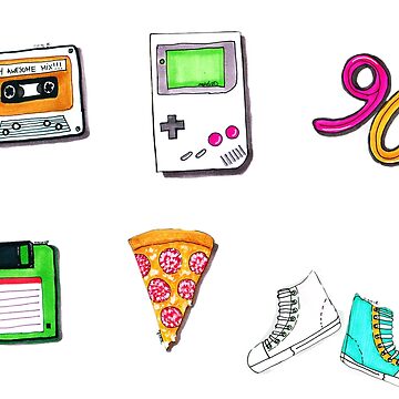 Pack: 90's Stickers/Magnets Sticker for Sale by nales-design