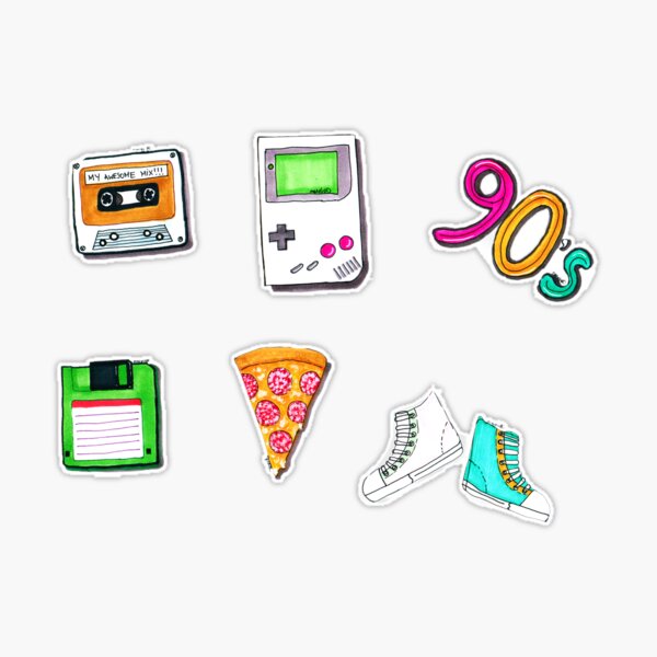 Pack: 90's Stickers/Magnets Sticker for Sale by nales-design
