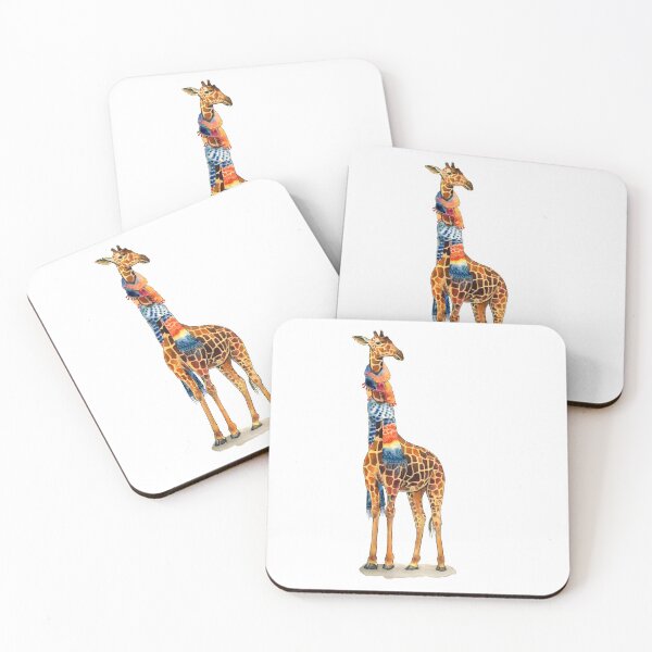 Item preview, Watercolor Giraffe with colorful scarf designed and sold by CarolineJordaan.