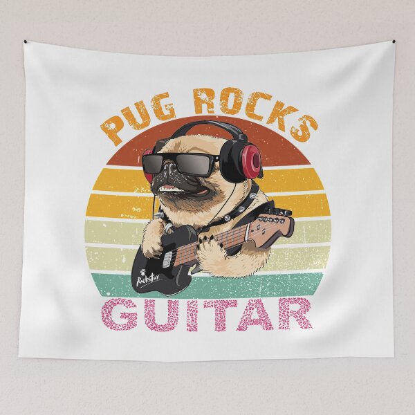 Item preview, Pug Dog Playing Guitar Its Rocks-funny designed and sold by sriniboss758.