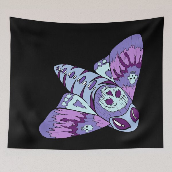 Item preview, blue goth moth skull designed and sold by HGothMoths.